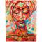 Multicolor Abstract Woman in Head Wrap Wall Art
